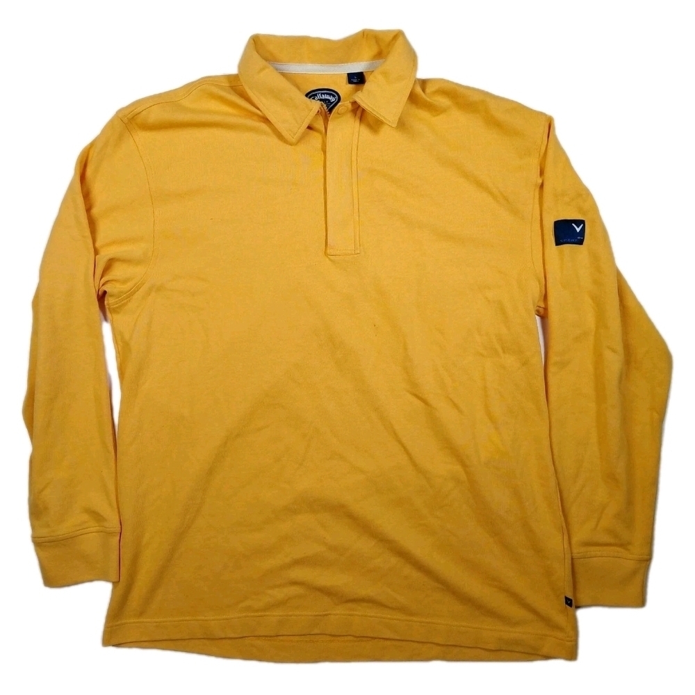 CALLAWAY GOLF MENS 1/4 ZIP ORANGE 100% Cotton PULLOVER SWEATER SIZE L